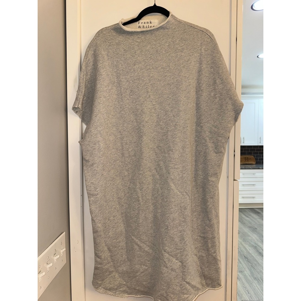 Frank & Eileen Tee Lab Grey Cotton French Terry Mock Neck Sweatshirt Dress M/L
